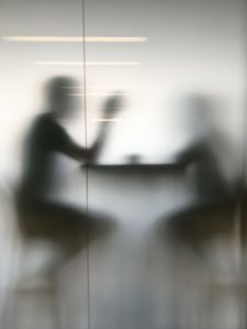 blurred glass sat desk